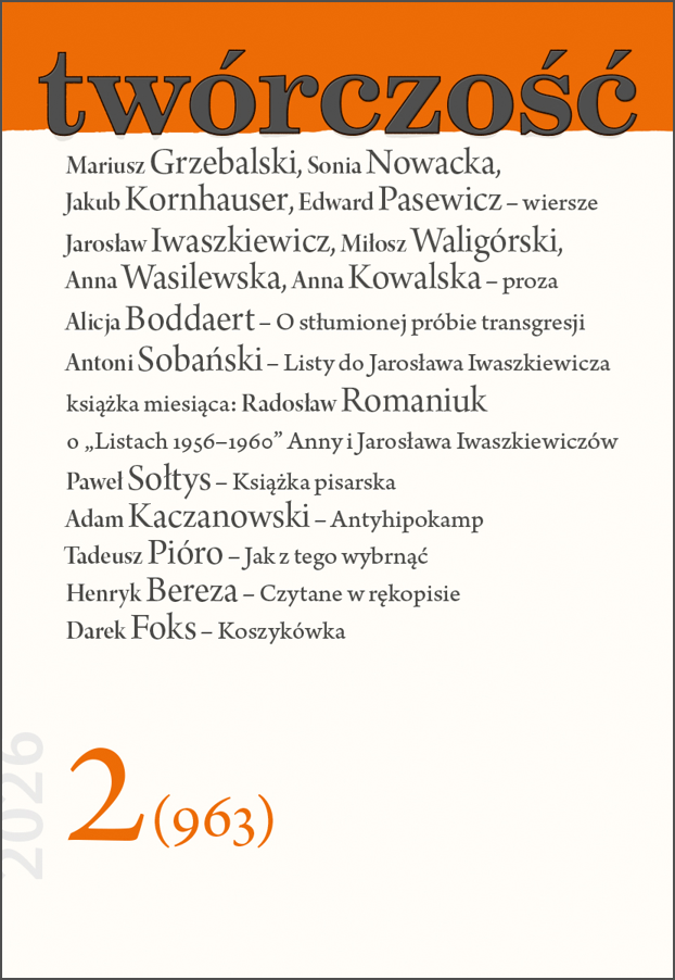 Okładka czasopisma „Twórczość” 2026, nr 2.