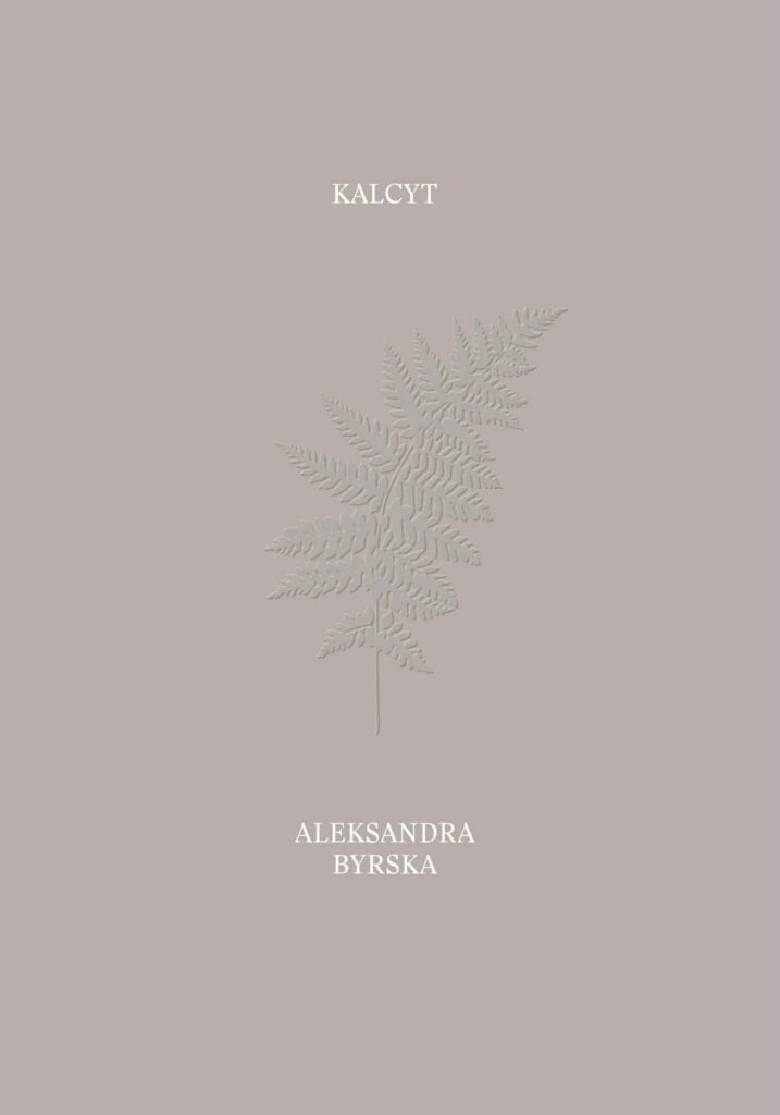 Okładka tomu wierszy Aleksandry Byrskiej pod tytułem „Kalcyt”.