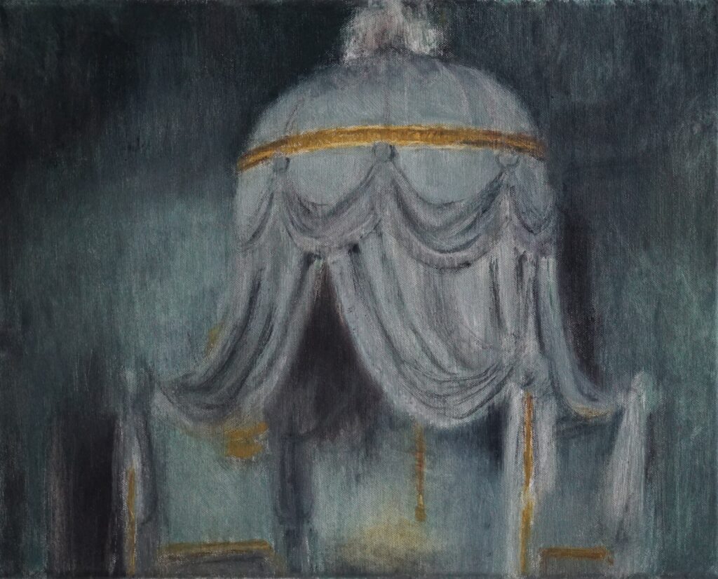 Łukasz Stokłosa, „Hôtel de la Marine”, Paris (2024), oil on canvas, 40x50 cm.