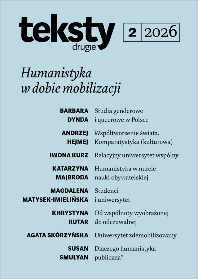 Okładka czasopisma „Teksty Drugie” 2026, nr 2.