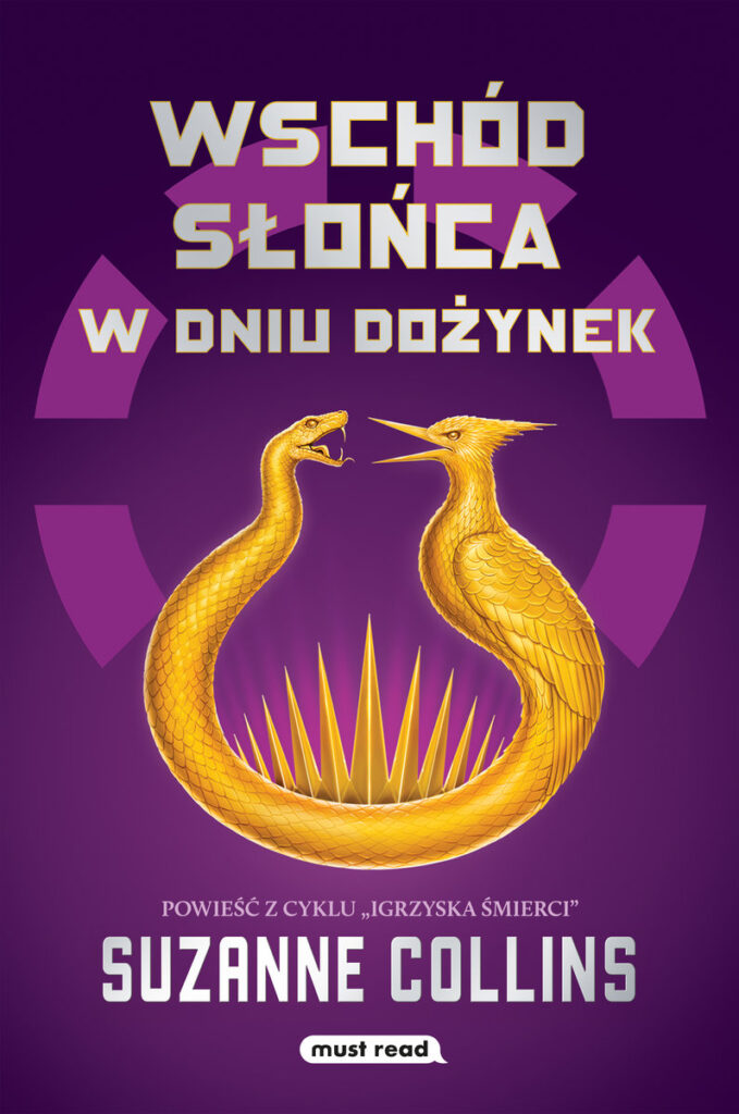 Okładka książki Suzanne Collins pod tytułem „Wschód słońca w dniu dożynek”.