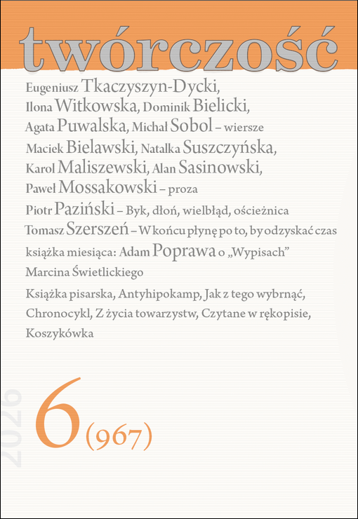 Okładka czasopisma „Twórczość” 2026, nr 6.